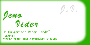 jeno vider business card